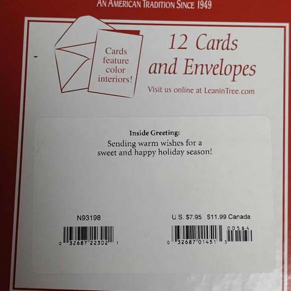 Christmas cards - Leanin; Tree, 12 cards and envelopes, new/unopened - Picture 4 of 6